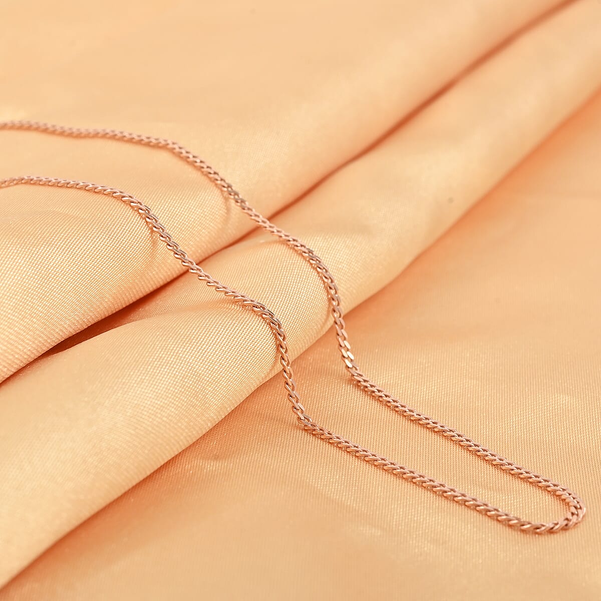 Italian 14K RG Over Sterling Silver 1.45mm Flat Curb Necklace (24 Inches) (3 g) image number 1