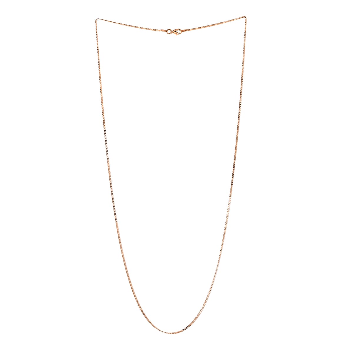 Italian 14K RG Over Sterling Silver 1.45mm Flat Curb Necklace (24 Inches) (3 g) image number 2
