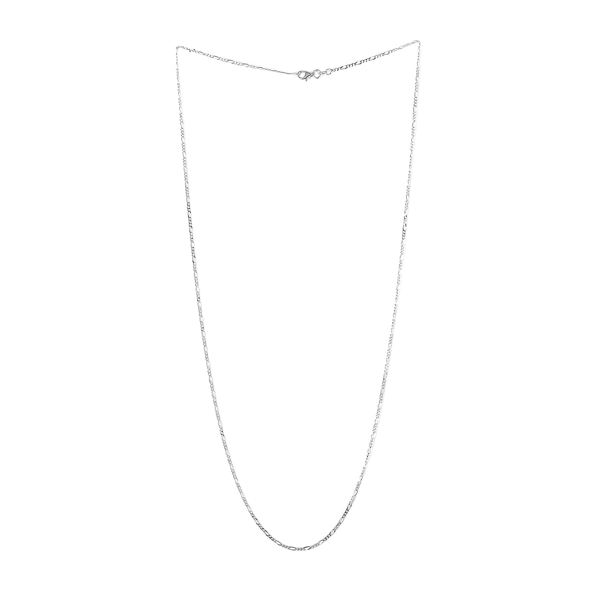 Italian Sterling Silver 1.5mm Diamond-cut Figaro Necklace 24 Inches 2.70 Grams image number 2
