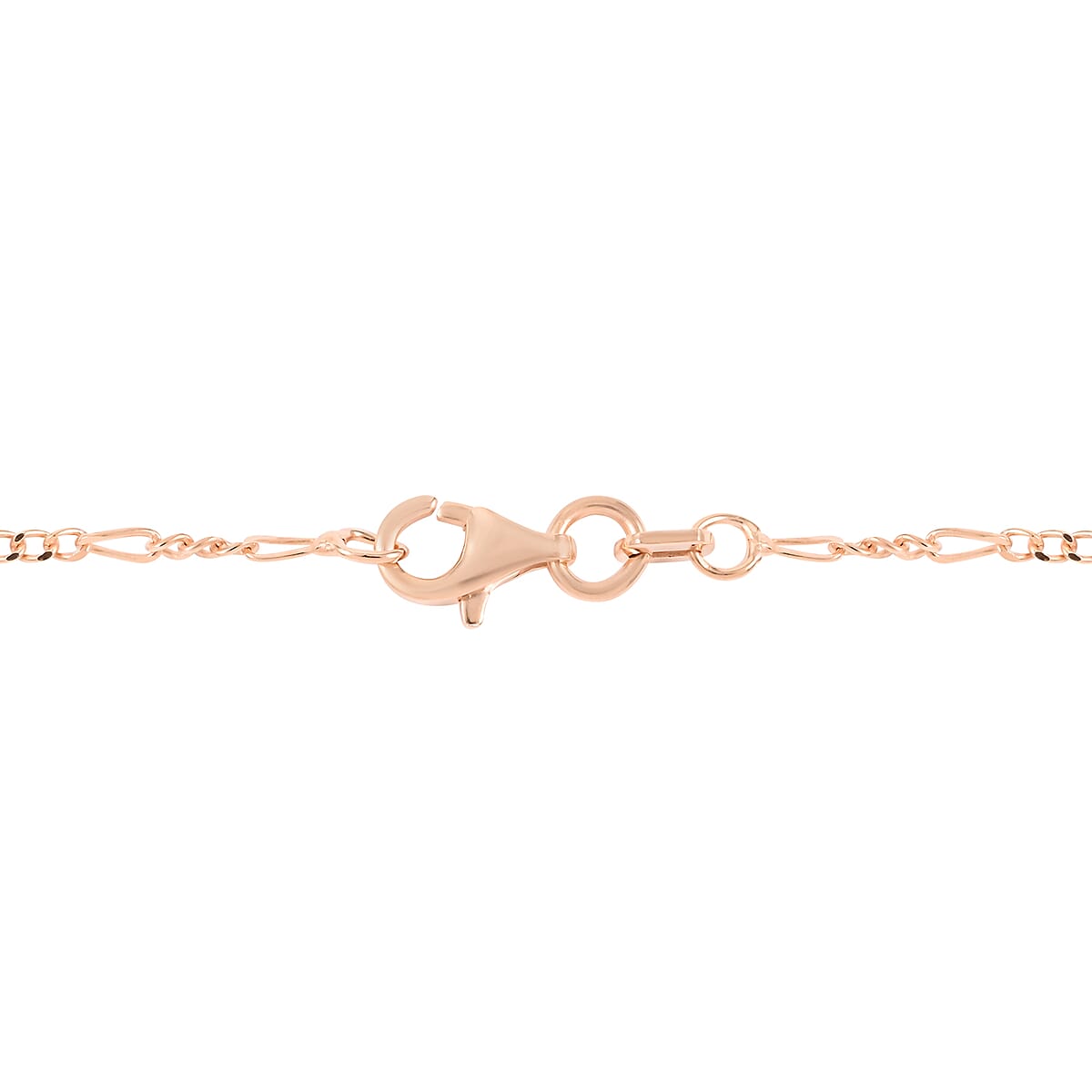 Italian 14K Rose Gold Over Sterling Silver 1.5mm Diamond-cut Figaro Necklace 24 Inches 2.70 Grams image number 3
