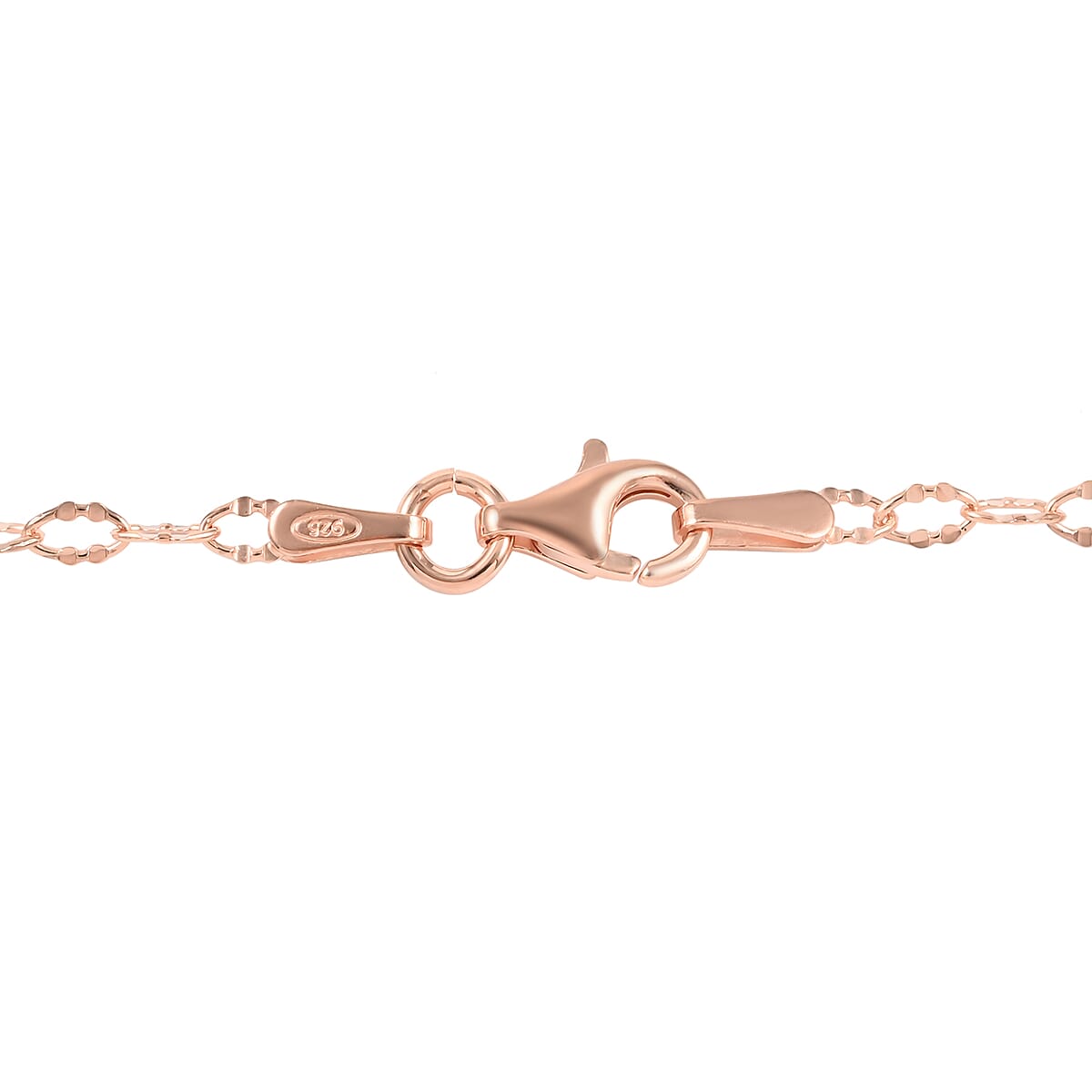 Italian 14K Rose Gold Over Sterling Silver 2.5mm Oval Daisy Necklace 24 Inches 2.70 Grams image number 3