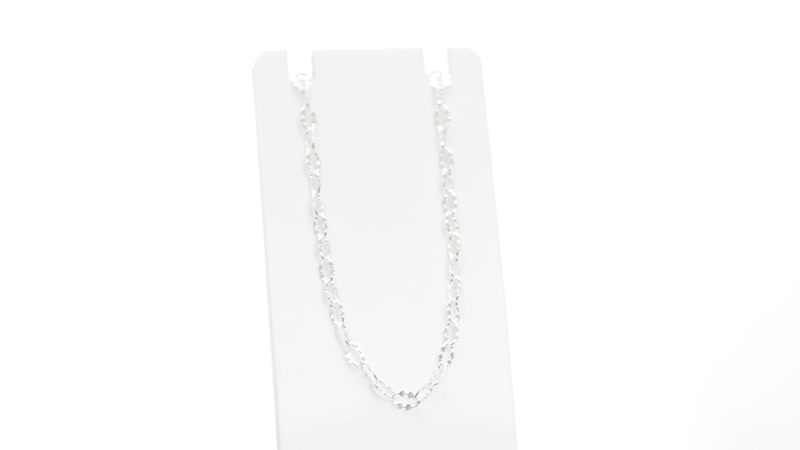 Italian Sterling Silver 2.5mm Oval Daisy Necklace 24 Inches 2.70 Grams