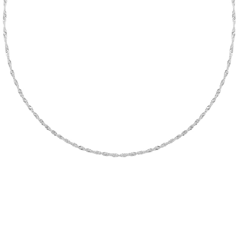 Italian Sterling Silver 0.4mm Singapore Necklace 24 Inches 2 Grams