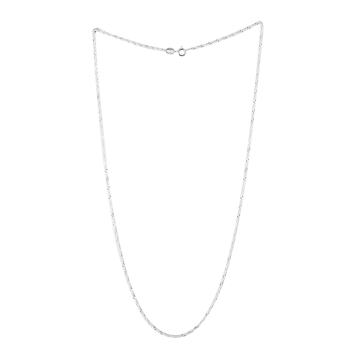 Italian Sterling Silver 0.4mm Singapore Necklace (24 Inches) (2 g) image number 2