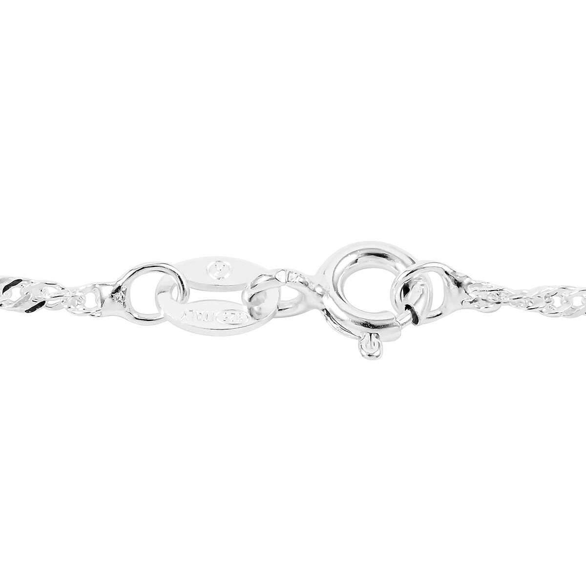 Italian Sterling Silver 0.4mm Singapore Necklace (24 Inches) (2 g) image number 3
