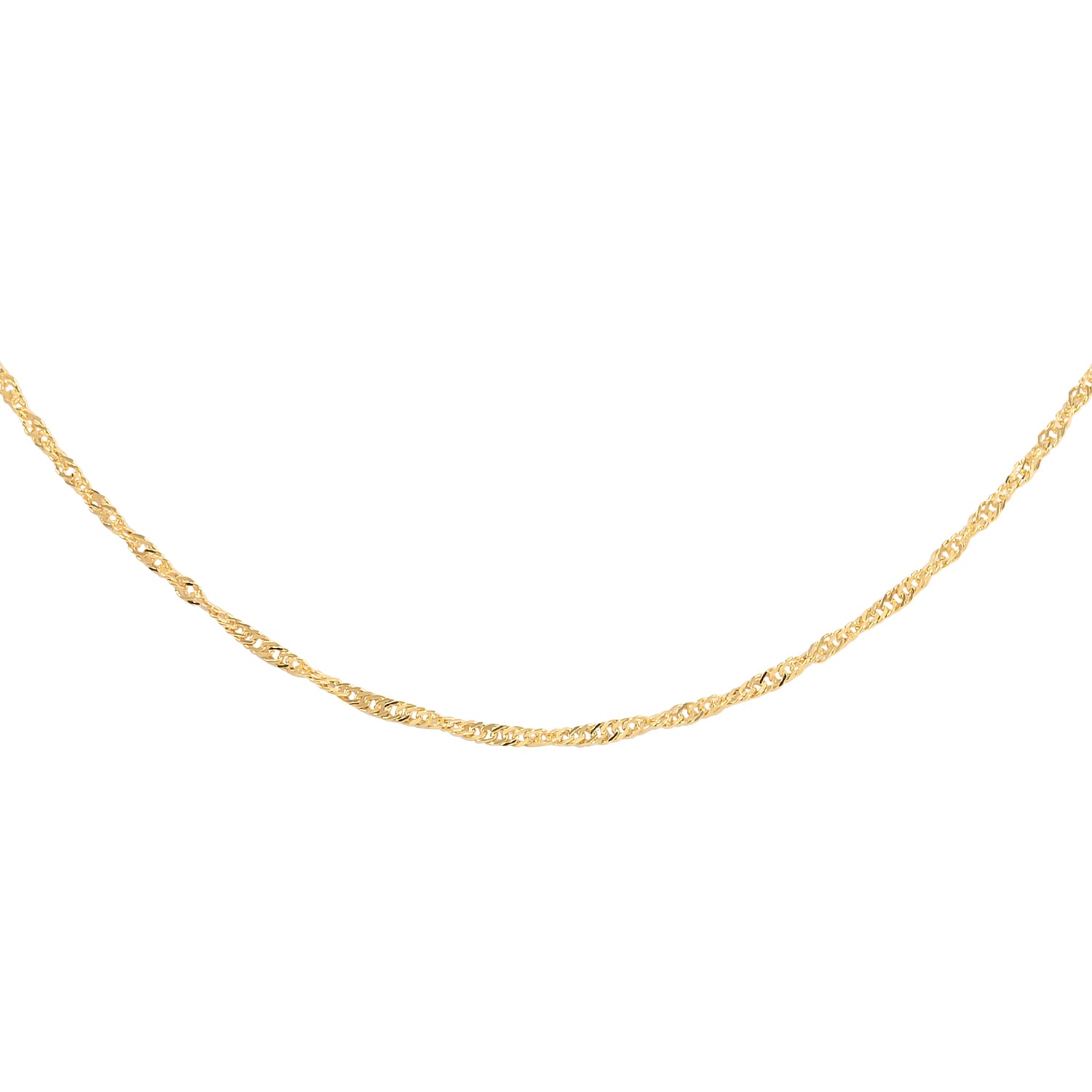 Italian Sterling Silver 0.4mm Singapore Necklace (24 Inches) (2 g)