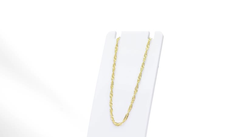 Italian Sterling Silver 0.4mm Singapore Necklace (24 Inches) (2 g)