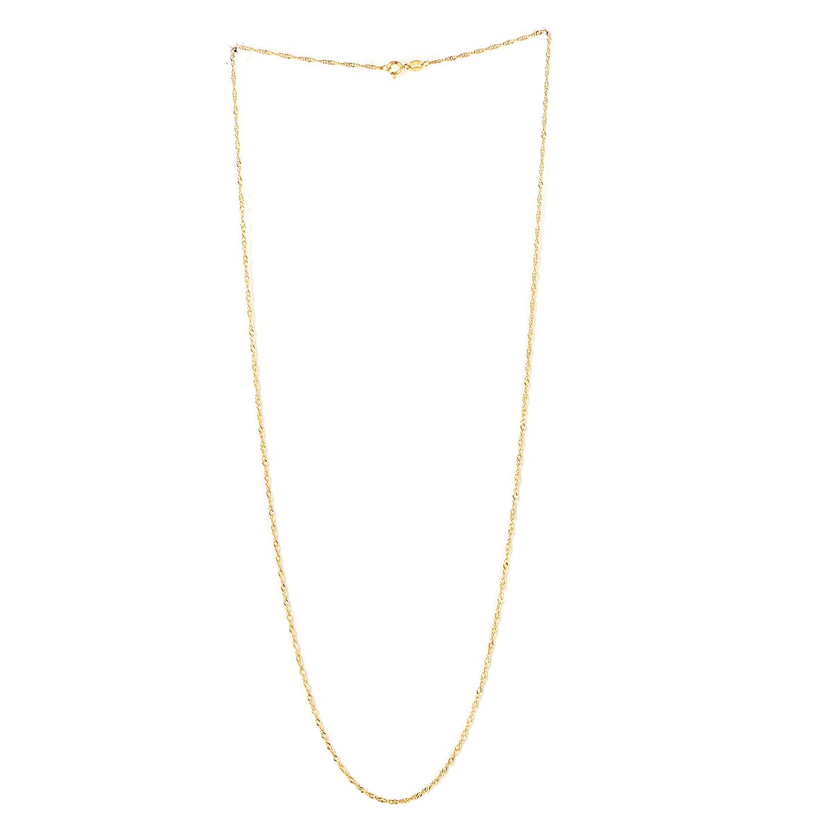 Italian 14K Yellow Gold Over Sterling Silver 0.4mm Singapore Necklace 24 Inches 2 Grams image number 2