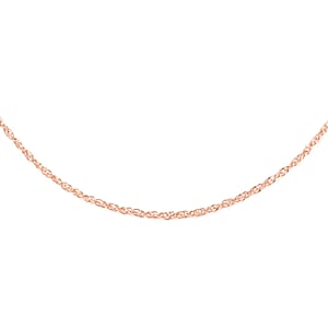 Italian 14K Rose Gold Over Sterling Silver 0.55mm Rope Necklace 24 Inches 3.1 Grams