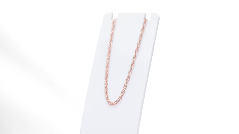 Italian 14K Rose Gold Over Sterling Silver 0.55mm Rope Necklace 24 Inches 3.1 Grams