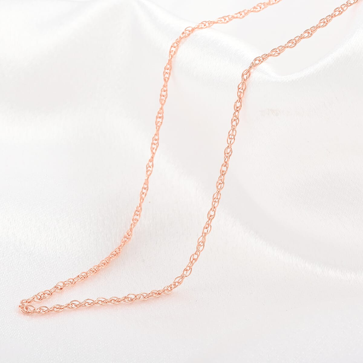 Italian 14K Rose Gold Over Sterling Silver 0.55mm Rope Necklace 24 Inches 3.1 Grams image number 1