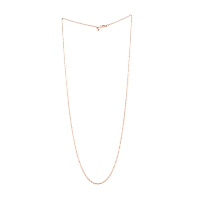 Italian 14K Rose Gold Over Sterling Silver 0.55mm Rope Necklace 24 Inches 3.1 Grams