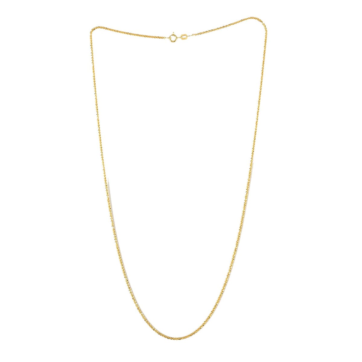 Italian 14K Yellow Gold Over Sterling Silver 1.15mm Roc Necklace 20 Inches 3 Grams image number 2