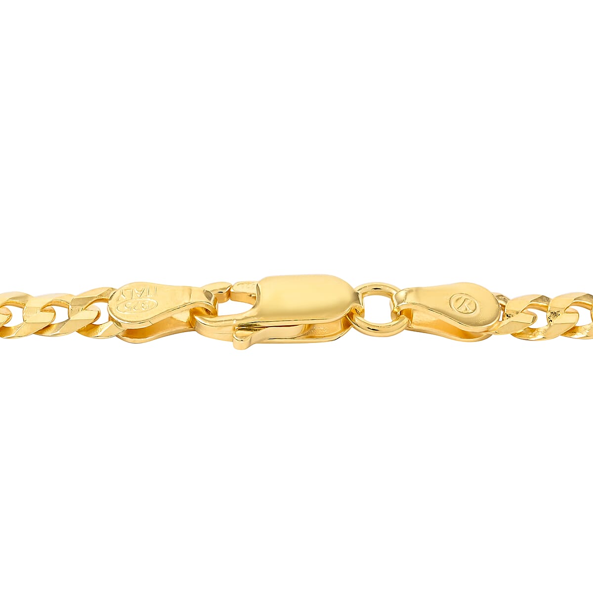 Italian 14K Yellow Gold Over Sterling Silver 4mm Flat Curb Necklace 24 Inches 13.40 Grams image number 3