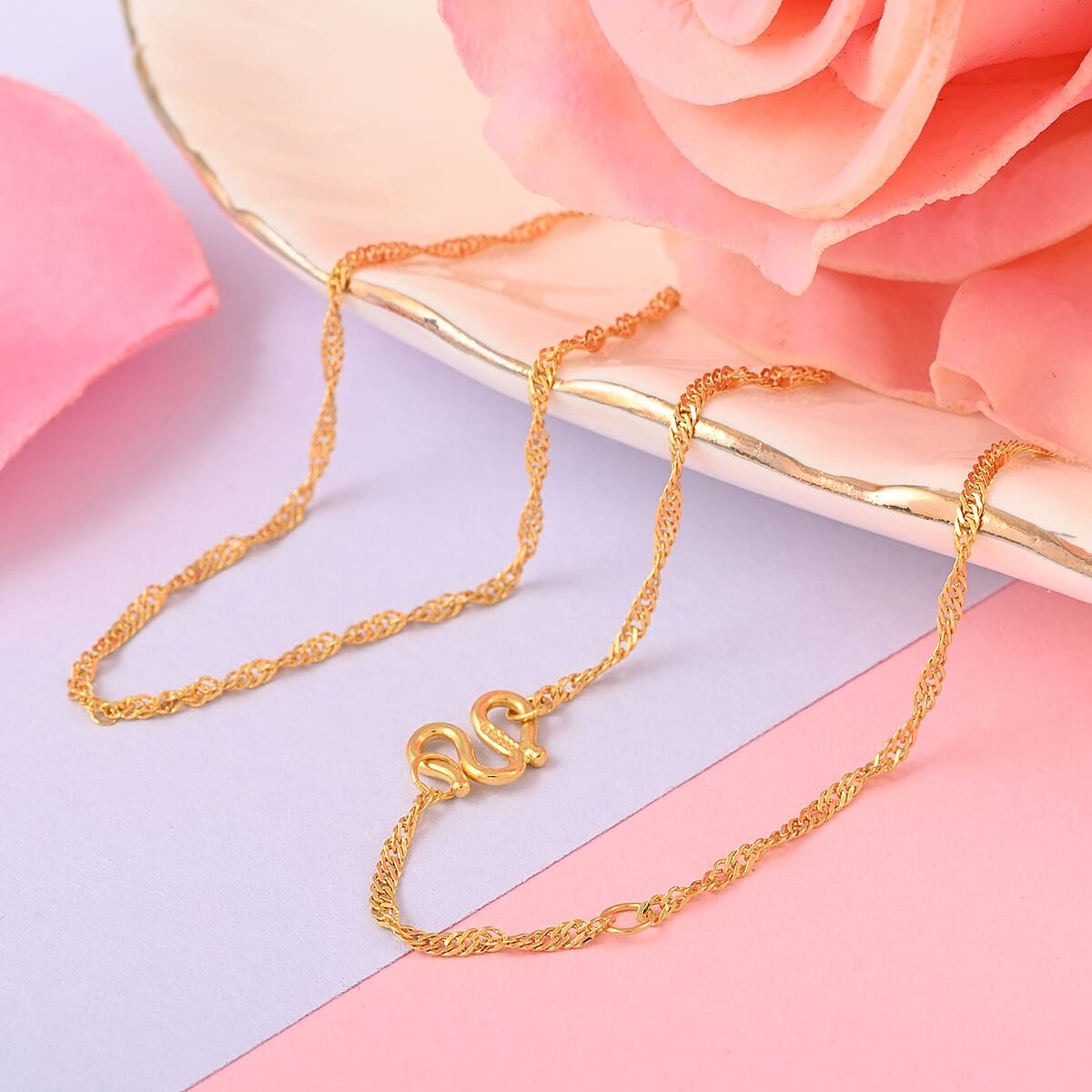 24K Yellow Gold Halo Chain 18 Inches 2.70 Grams image number 1