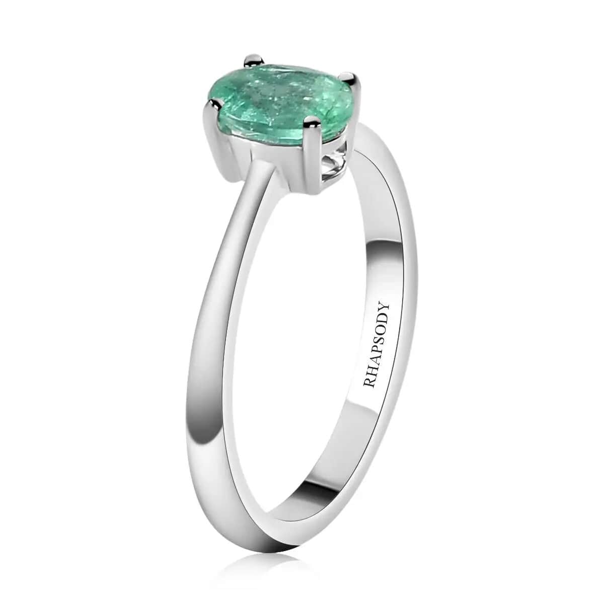 RHAPSODY 950 Platinum AAAA Ethiopian Emerald Solitaire Ring (Size 7.0) 3.90 Grams 0.75 ctw image number 3