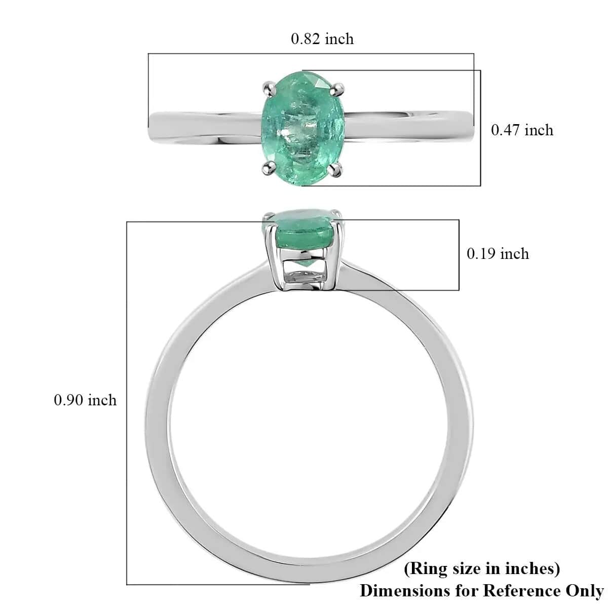 RHAPSODY 950 Platinum AAAA Ethiopian Emerald Solitaire Ring (Size 7.0) 3.90 Grams 0.75 ctw image number 5
