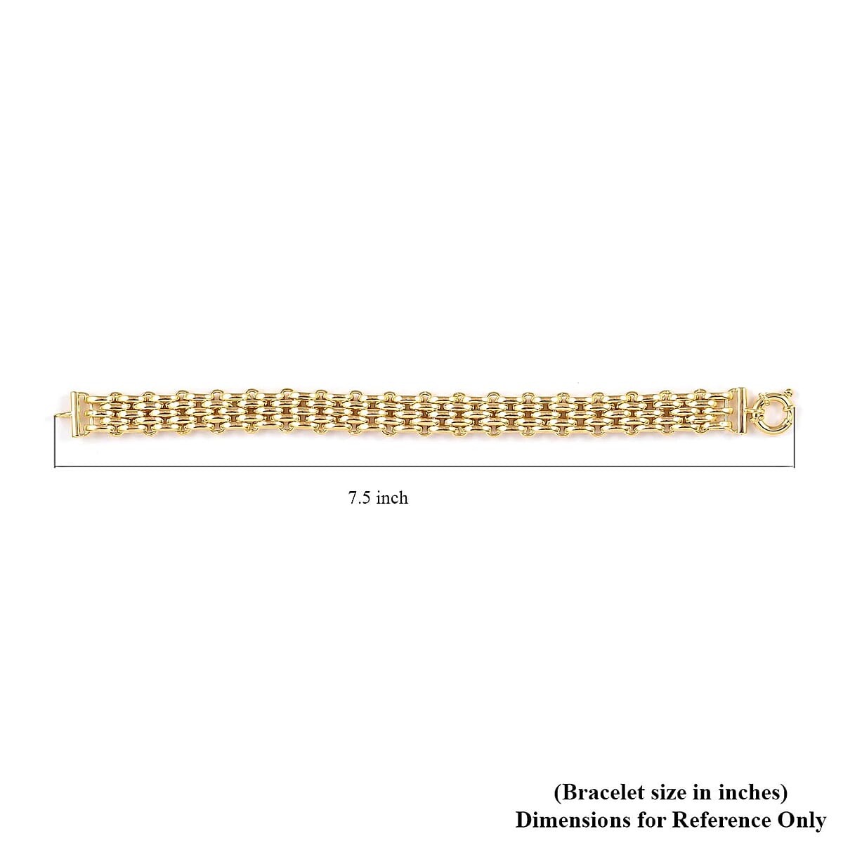 Maestro Gold Collection Italian 10K Yellow Gold Panther Chain Bracelet (7.50 In) 14 Grams image number 4