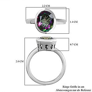 Java Blue Mystic Topaz 3.94 ctw Ring in Platinum Over Sterling Silver (Size 8)