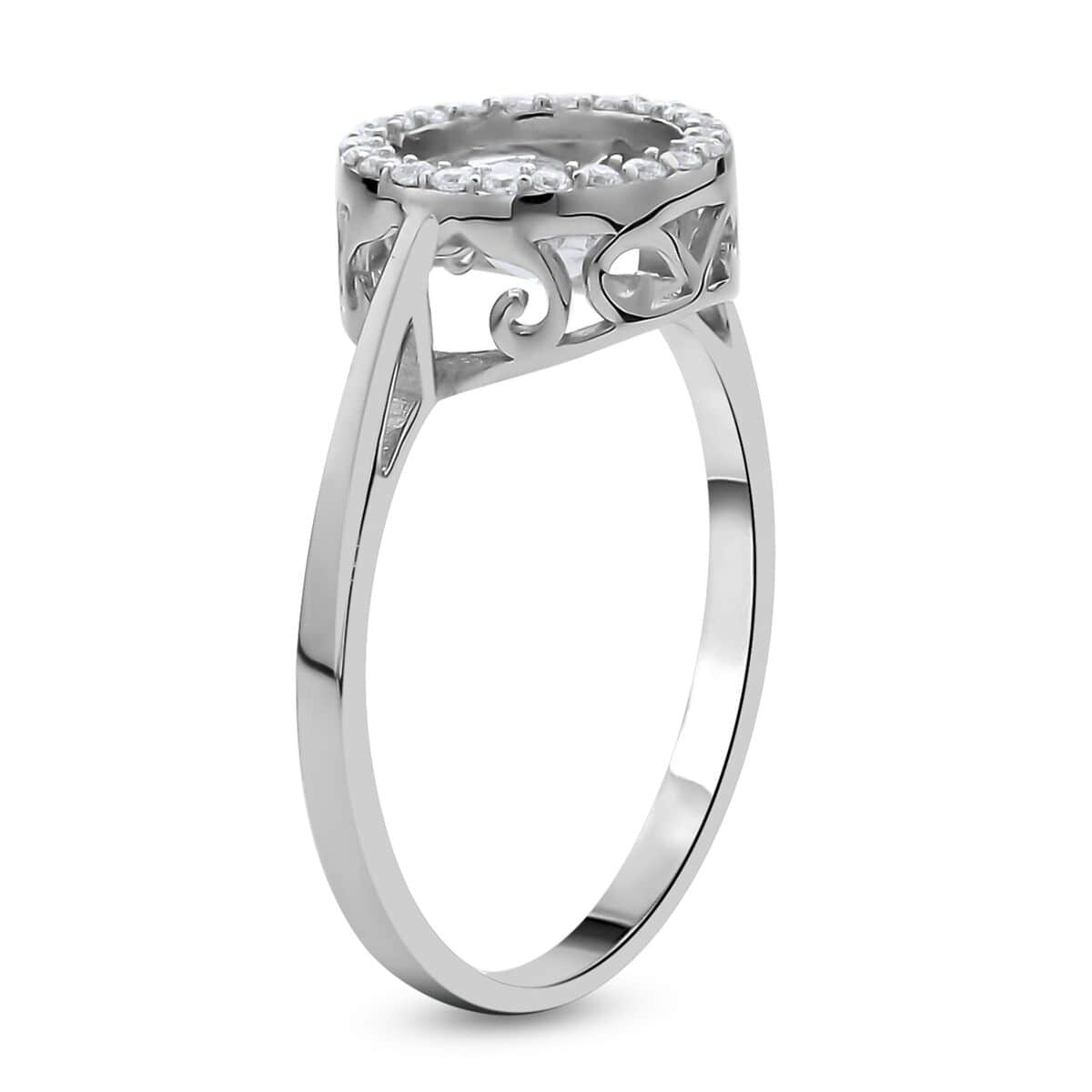 Simulated Diamond Sparkling Dancing Round Ring in Rhodium Over Sterling Silver (Size 10.0) 1.05 ctw image number 3