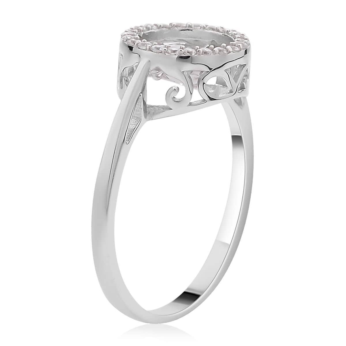 Simulated Diamond Sparkling Dancing Round Ring in Rhodium Over Sterling Silver (Size 5.0) 1.05 ctw image number 3