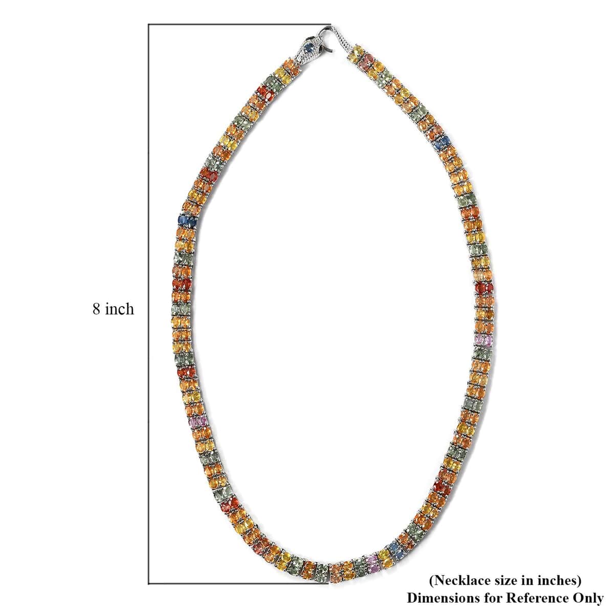 Multi Sapphire and Natural Thai Black Spinel Necklace 18 Inches in Vermeil Yellow Gold Over Sterling Silver 30.15 Grams 45.65 ctw image number 5