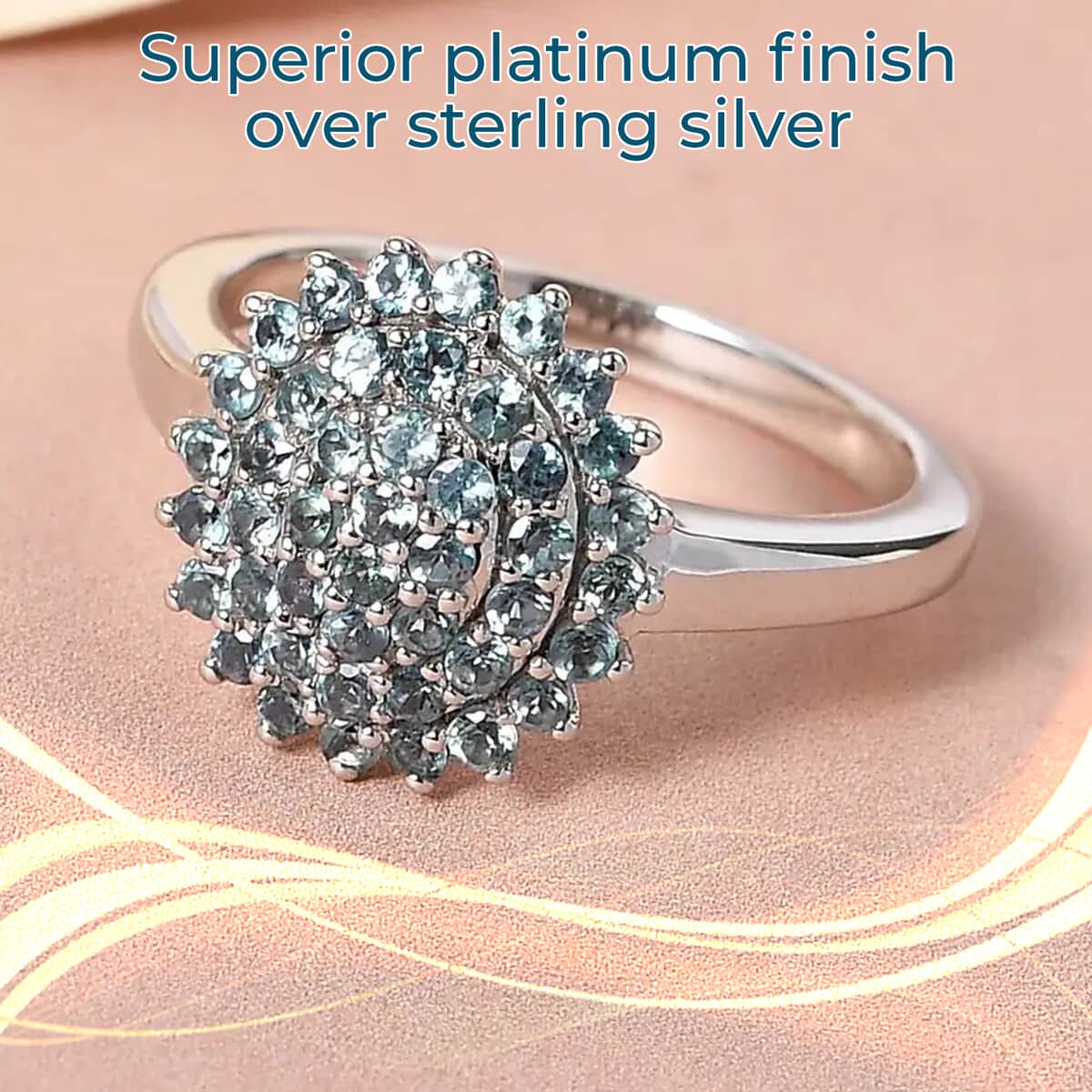 DOORBUSTER Narsipatnam Alexandrite Cluster Ring in Rhodium and Platinum Over Sterling Silver (Size 10.0) 1.00 ctw image number 1