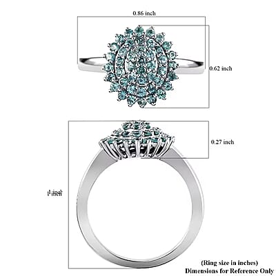 Narsipatnam Alexandrite 1.00 ctw Ring in Rhodium and Platinum Over Sterling Silver, Flower Engagement Ring, Cluster Ring, Wedding Rings For Women (Size 10)