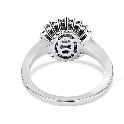 Narsipatnam Alexandrite 1.00 ctw Ring in Rhodium and Platinum Over Sterling Silver, Flower Engagement Ring, Cluster Ring, Wedding Rings For Women (Size 10)