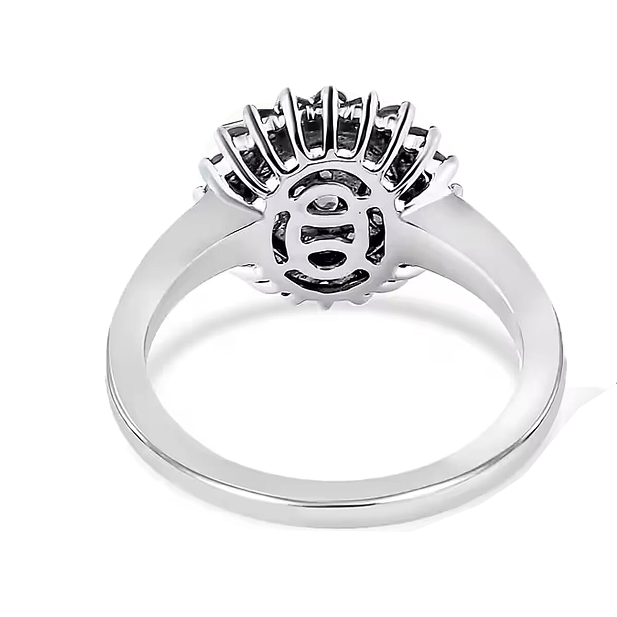 Narsipatnam Alexandrite 1.00 ctw Ring in Rhodium and Platinum Over Sterling Silver, Flower Engagement Ring, Cluster Ring, Wedding Rings For Women (Size 11) image number 8