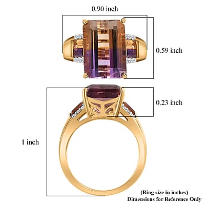 AAA Anahi Ametrine and Multi Gemstone Ring in Vermeil Yellow Gold Over Sterling Silver, Ametrine Jewelry, Birthday Gift For Her 7.25 ctw (Del. 10-15 Days)