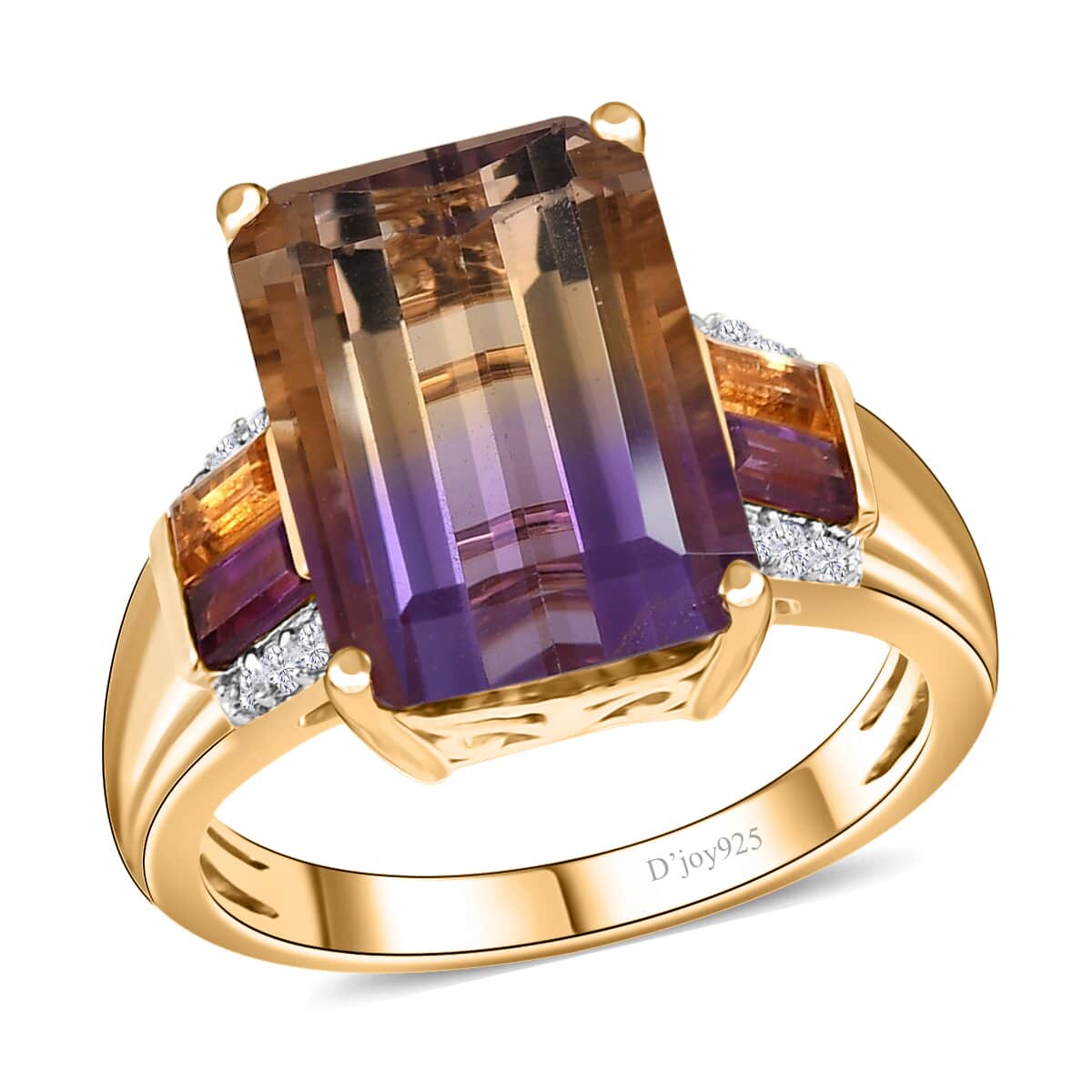 AAA Anahi Ametrine and Multi Gemstone Ring in Vermeil Yellow Gold Over Sterling Silver, Ametrine Jewelry, Birthday Gift For Her 7.25 ctw (Del. 10-15 Days) image number 0