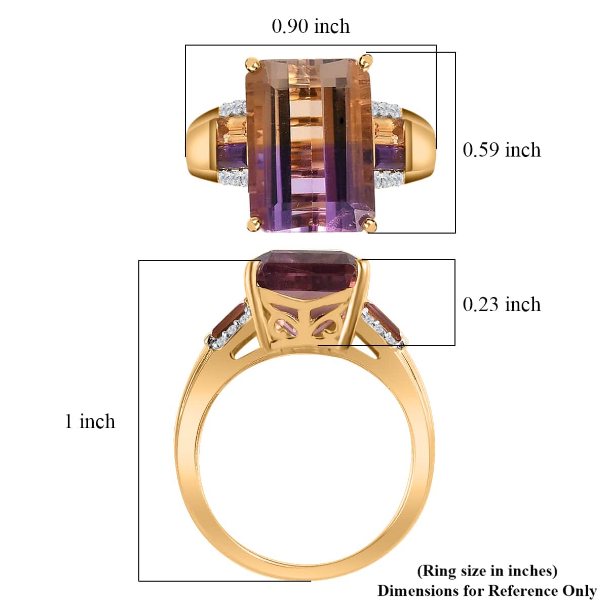 AAA Anahi Ametrine and Multi Gemstone Ring in Vermeil Yellow Gold Over Sterling Silver, Ametrine Jewelry, Birthday Gift For Her 7.25 ctw (Del. 10-15 Days) image number 5