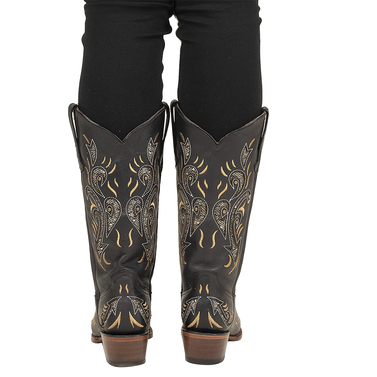 TANNER MARK Black Bari Snip Toe Boot 5 | Leather Boots | Biker Boots | Snip Toe Cowboy Boots | Heel Boots image number 3