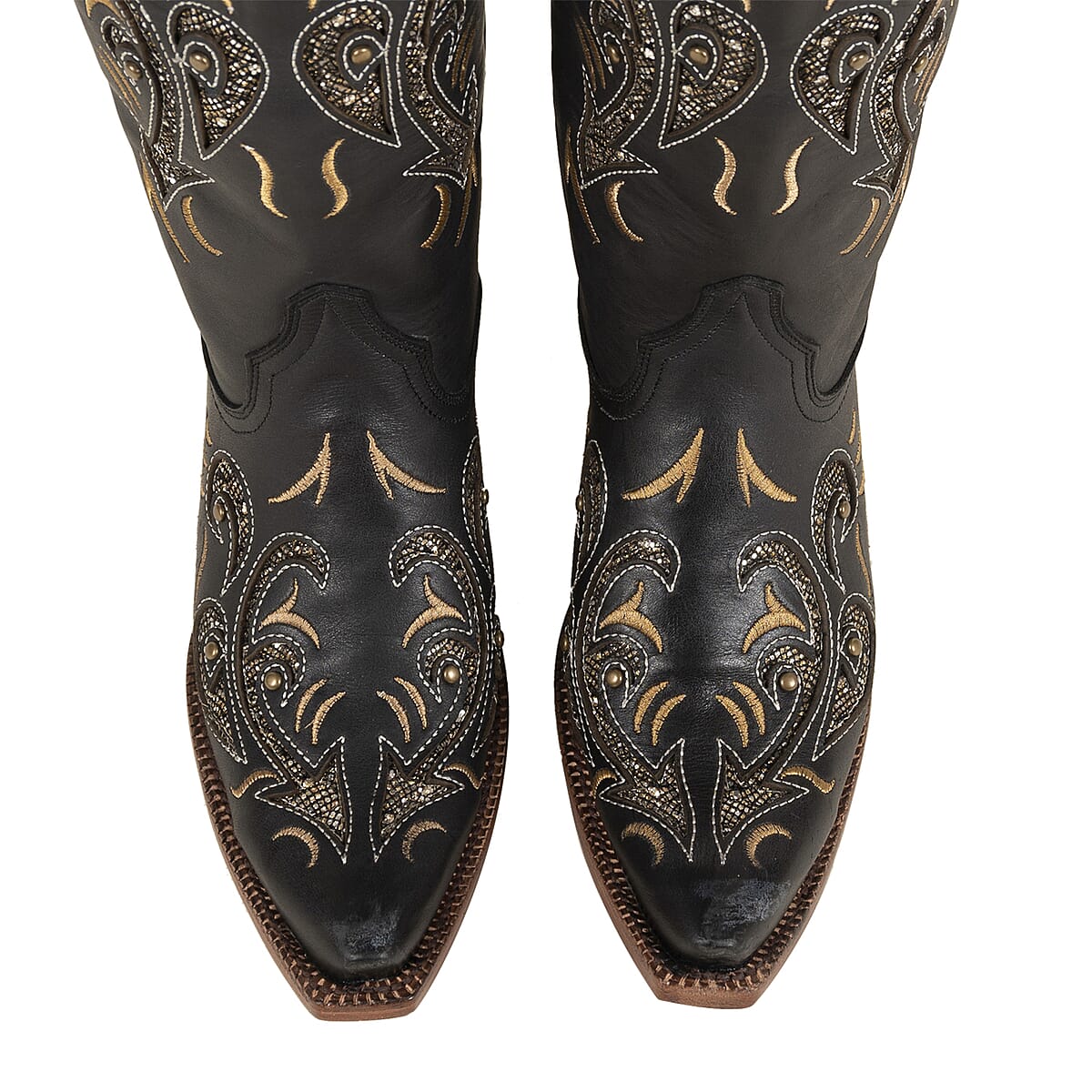 TANNER MARK Black Bari Snip Toe Boot 5 | Leather Boots | Biker Boots | Snip Toe Cowboy Boots | Heel Boots image number 4