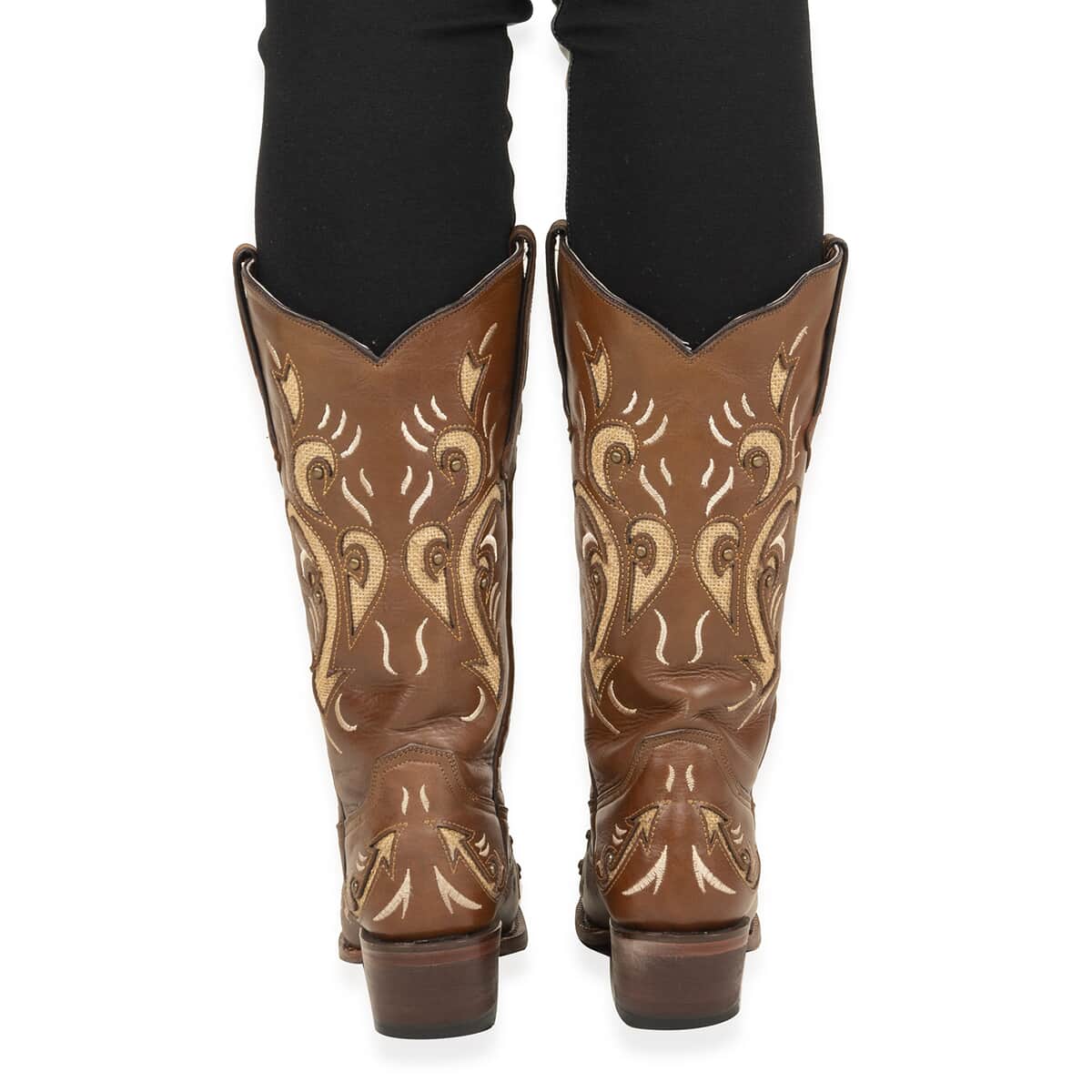 TANNER MARK Honey Bari Snip Toe Boot 9.5 , Leather Boots , Biker Boots , Snip Toe Cowboy Boots , Heel Boots image number 3