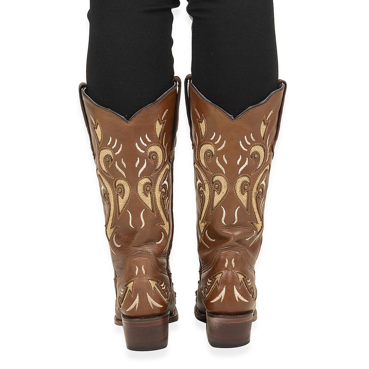 TANNER MARK Honey Bari Snip Toe Boot 10.5 | Leather Boots | Biker Boots | Snip Toe Cowboy Boots | Heel Boots image number 3