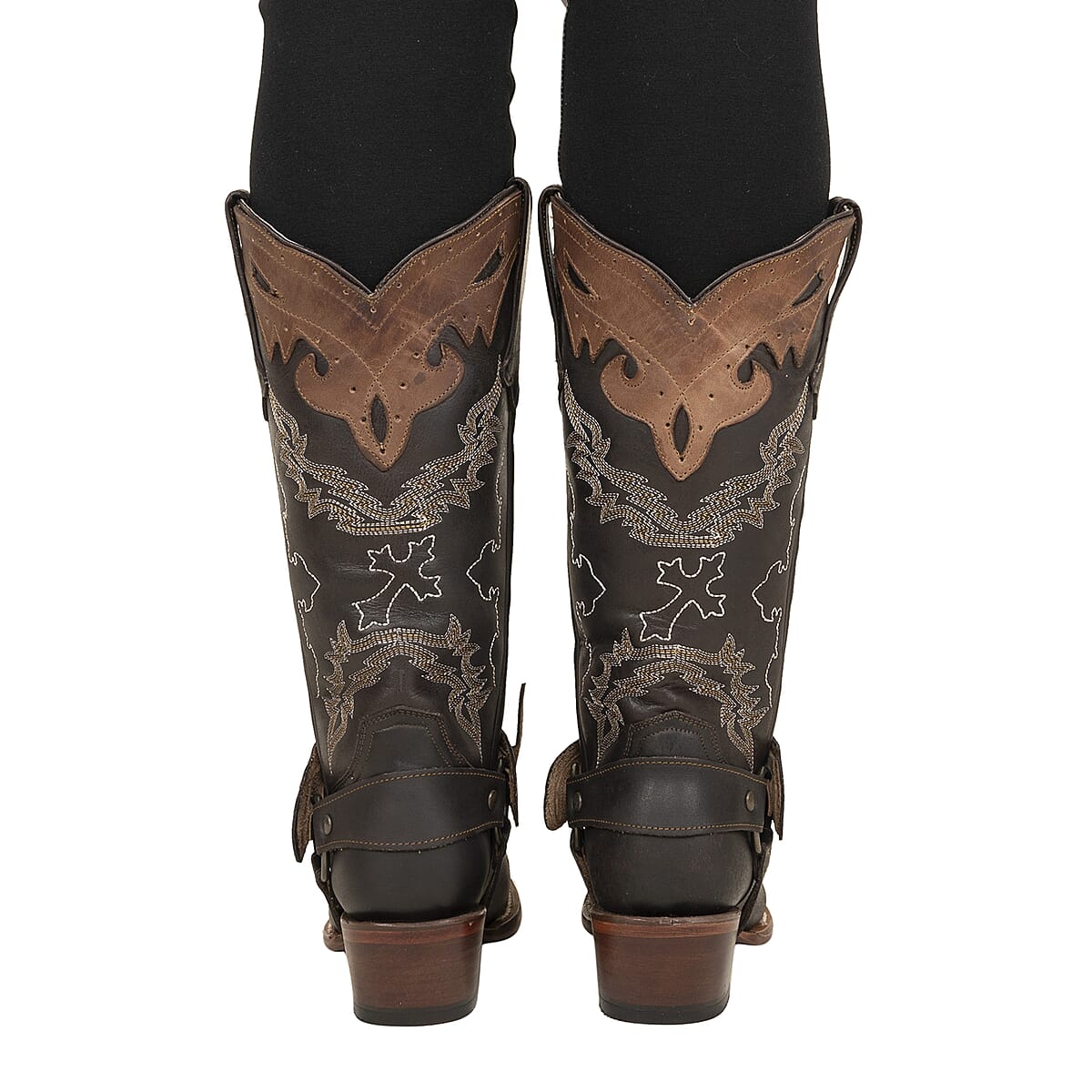 TANNER MARK Dark Brown Harness Square Toe Boot 5 image number 3