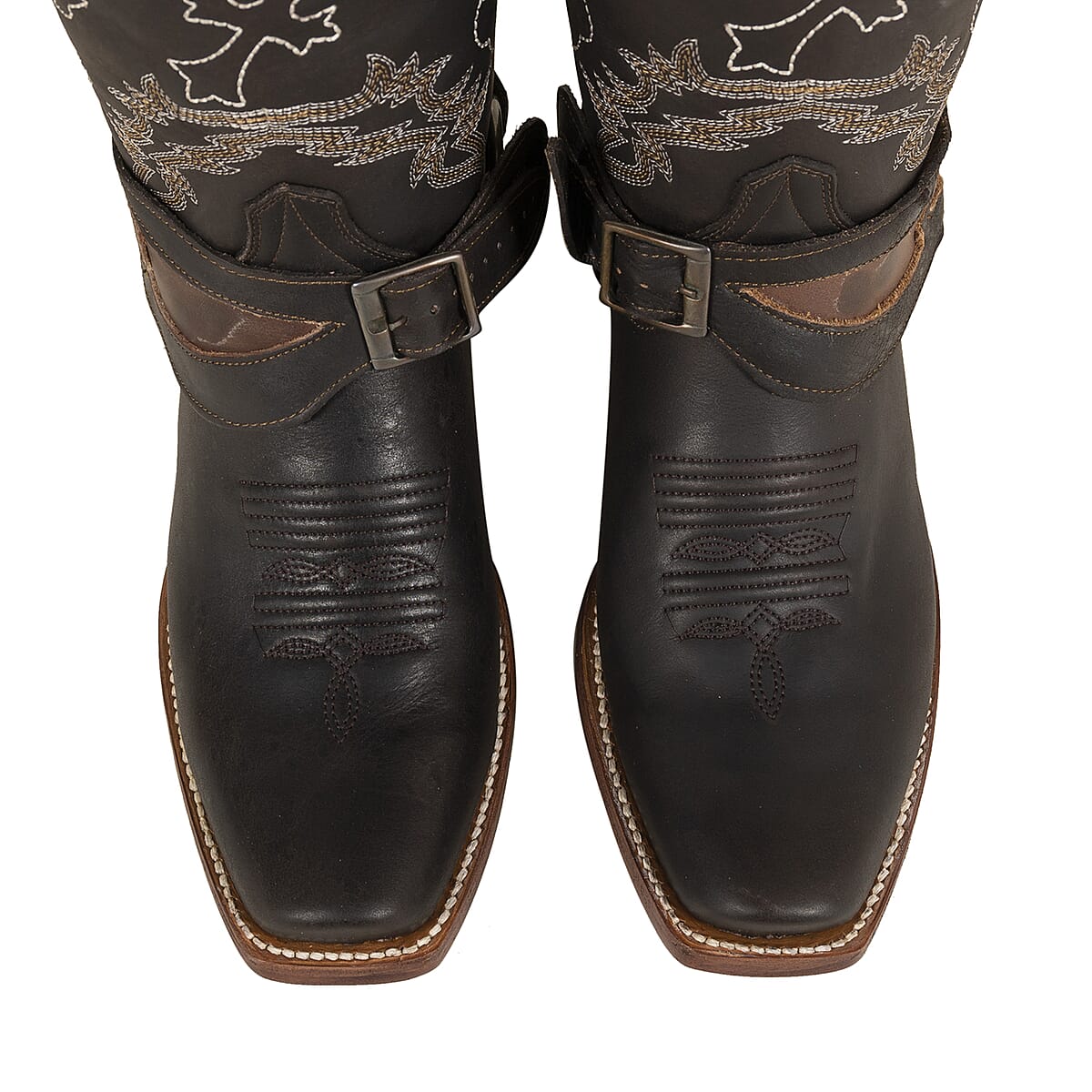 TANNER MARK Dark Brown Harness Square Toe Boot 5 image number 4