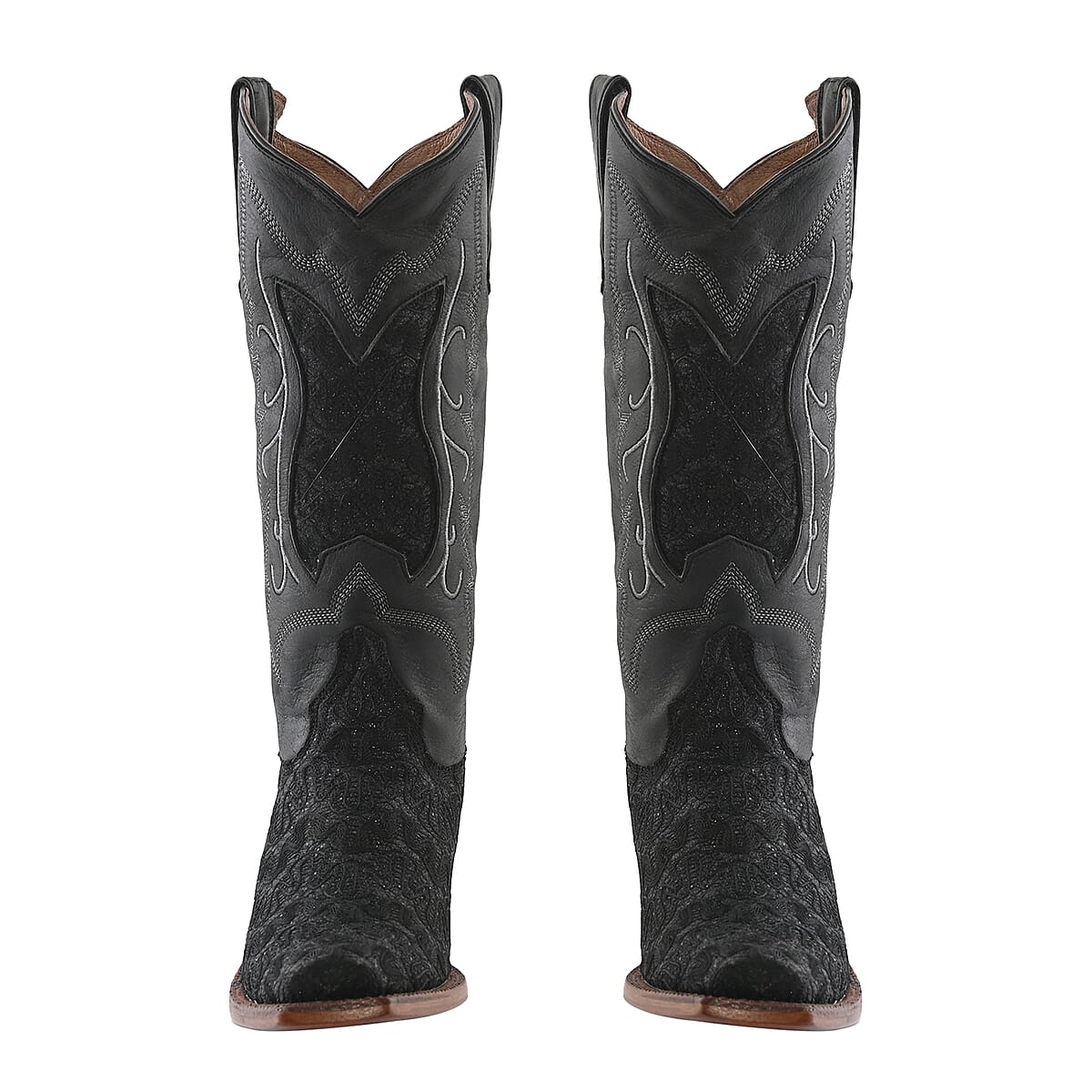TANNER MARK Black Shimmer Square Toe Boot 8 image number 0