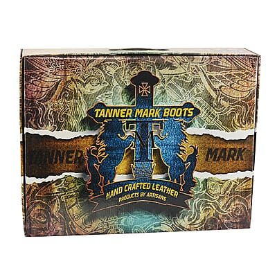 Tanner Mark Turquoise Tooled Saddle Stamp Square Toe Boot 6.5 | Leather Boots | Biker Boots | Square Toe Cowboy Boots | Heel Boots