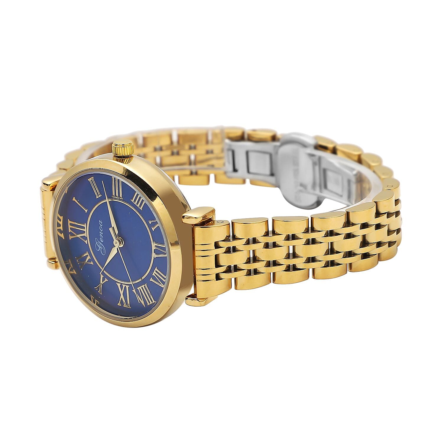Genoa Miyota Japanese Movement MOP Dial Watch with ION Plated YG Stainless Steel Strap (6.50-7.00 Inches) (33mm)
