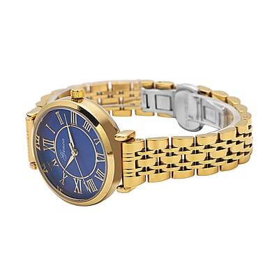 Genoa Miyota Japanese Movement MOP Dial Watch with ION Plated YG Stainless Steel Strap (6.50-7.00 Inches) (33mm)