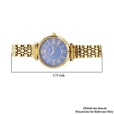 Genoa Miyota Japanese Movement MOP Dial Watch with ION Plated YG Stainless Steel Strap (6.50-7.00 Inches) (33mm)