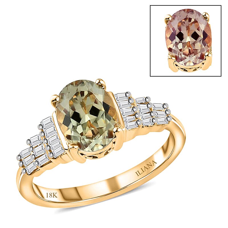 Iliana 18K Yellow Gold AAA Turkizite and G-H SI Diamond Ring (Size 10.0) 1.85 ctw