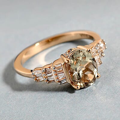 Iliana 18K Yellow Gold AAA Turkizite and G-H SI Diamond Ring (Size 10.0) 1.85 ctw