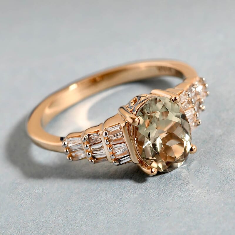 Iliana 18K Yellow Gold AAA Turkizite and G-H SI Diamond Ring (Size 10.0) 1.85 ctw