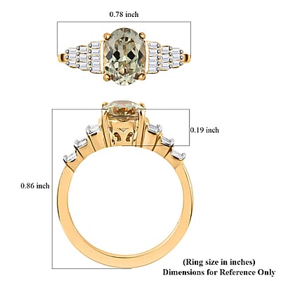 Iliana 18K Yellow Gold AAA Turkizite and G-H SI Diamond Ring (Size 10.0) 1.85 ctw