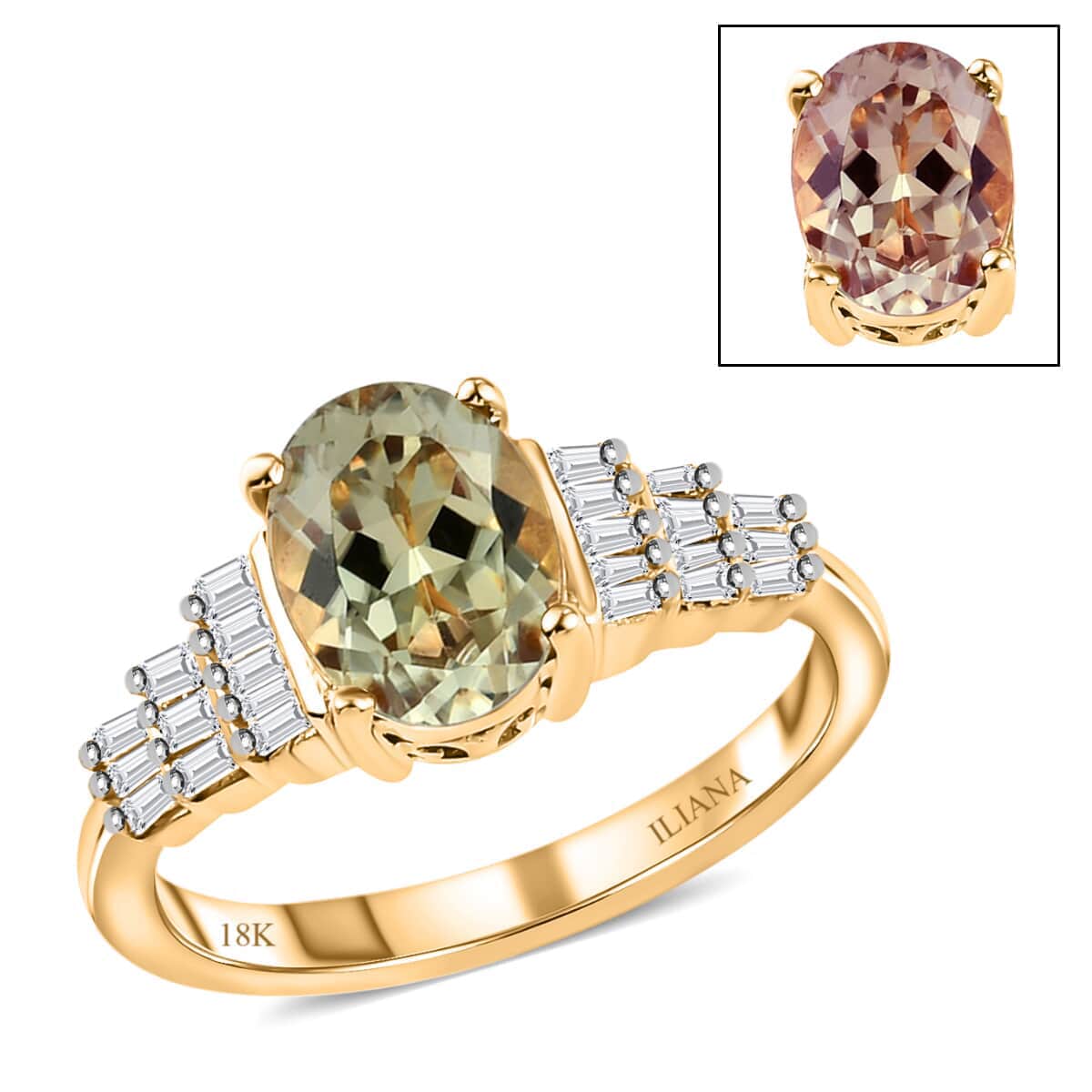 Iliana 18K Yellow Gold AAA Turkizite and G-H SI Diamond Ring (Size 5.0) 1.85 ctw image number 0