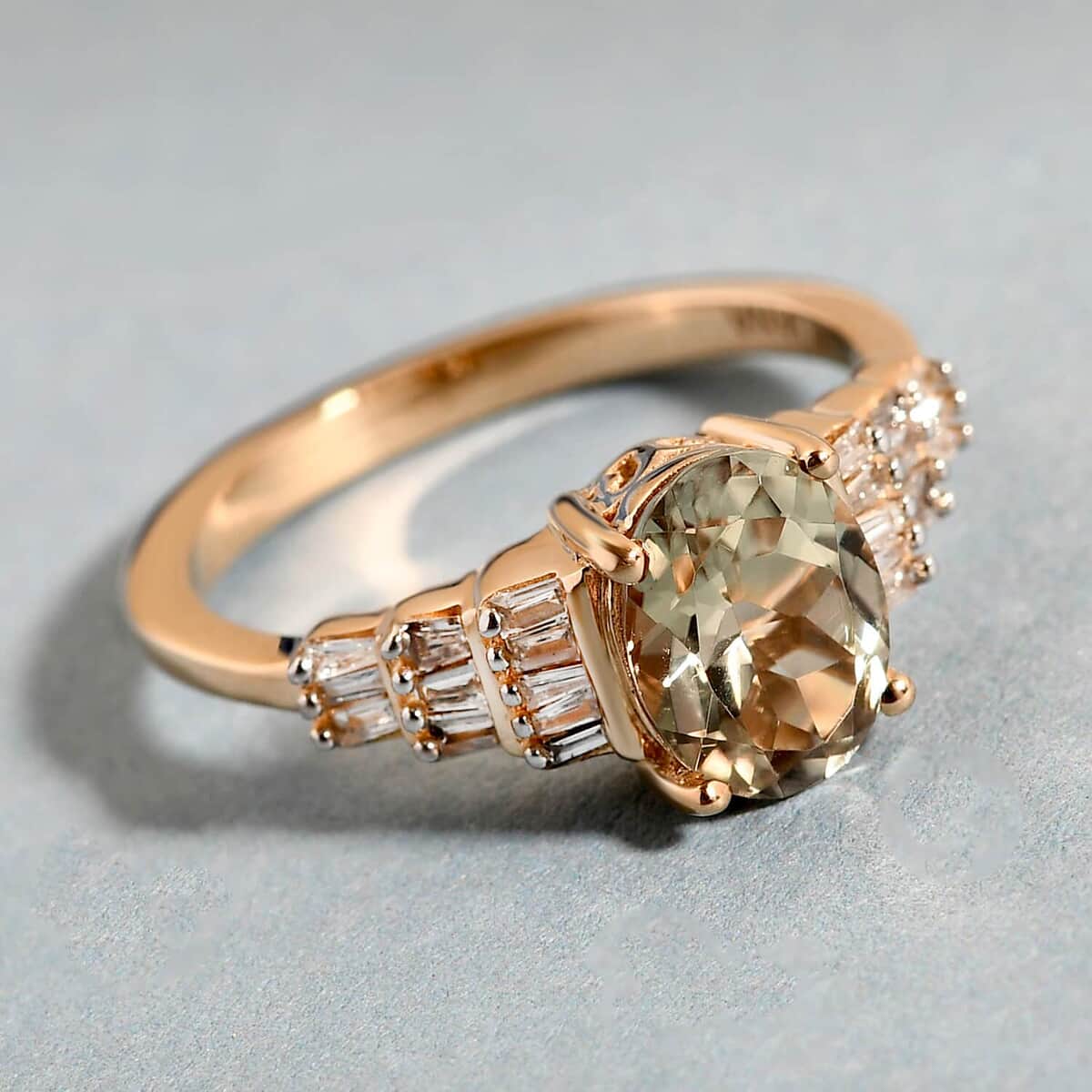 Iliana 18K Yellow Gold AAA Turkizite and G-H SI Diamond Ring (Size 5.0) 1.85 ctw image number 1